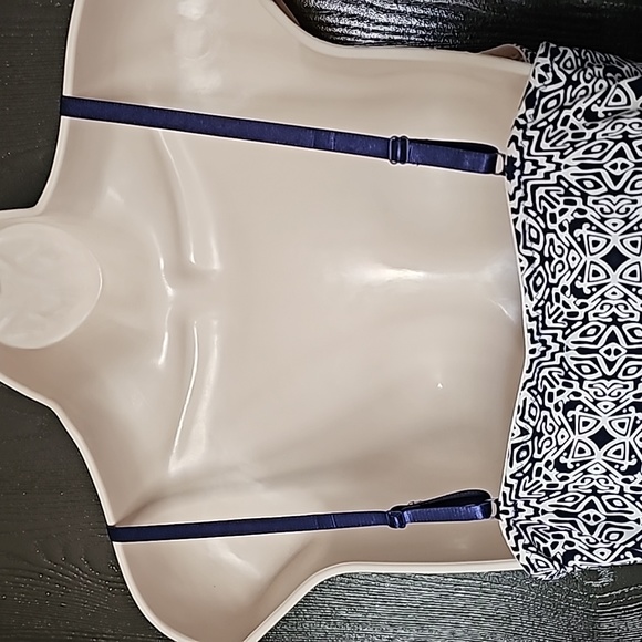 πππππ’π₯ $ππ Marilyn Monroe blue navy and white geometrical chemise New - Picture 8 of 12